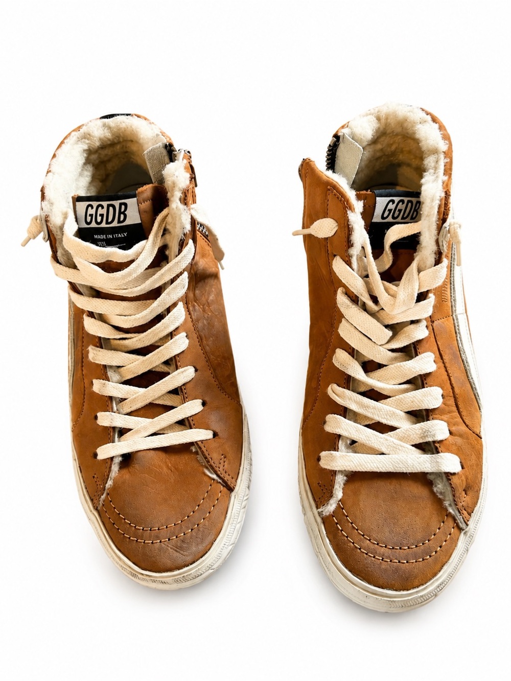 Golden Goose GGDB Brown Shearling High-Top Sneakers

Authentic Golden Goose